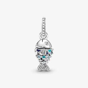 Pandora Blue Scaled Fish Dangle Charm